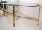 Large Vintage Flat Bar Gold & Bevelled Glass Console Table with Scallop Shell Motifs, USA, 1980s 3