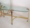 Large Vintage Flat Bar Gold & Bevelled Glass Console Table with Scallop Shell Motifs, USA, 1980s 14