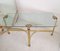 Large Vintage Flat Bar Gold & Bevelled Glass Console Table with Scallop Shell Motifs, USA, 1980s 1