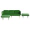 Set of Large Green Alce Sofa and 2 Large Ottomans by Chris Hardy 1