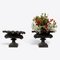 19th Century Black Cast Iron Urns, Set of 2, Image 3