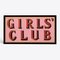 Hand Painted Red and Pink Gold Leaf Girls Club Sign, Image 1