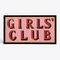 Handbemaltes Mädchen Club Schild aus Rot- und Roségold 1