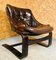 Fauteuil Vintage en Cuir Coco et Palissandre, Danemark 3