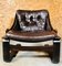 Fauteuil Vintage en Cuir Coco et Palissandre, Danemark 1