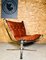 Vintage Leder Falcon Chair mit niedriger Rückenlehne von Sigurd Russell 4