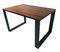 Rechteckiger Eisenwürfel Tisch mit Eingebetteter Holzplatte 3