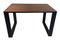 Rechteckiger Eisenwürfel Tisch mit Eingebetteter Holzplatte 2
