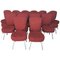 Conference or Dining Chairs in Steel and Red Wool, Set of 17 1