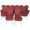 Konferenz- oder Esszimmerstühle aus Stahl und roter Wolle, 17er Set 1