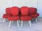 Konferenz- oder Esszimmerstühle aus Stahl und roter Wolle, 17er Set 2