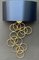 Metal Gold Sconces with Blue Silk Shade, Set of 2 3