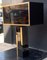 Gold and Black Chrome Metal Lamp with Black-Red Glass Shade 7