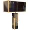 Gold and Black Chrome Metal Lamp with Black-Red Glass Shade 1