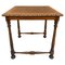 Mid-Century Carved Square Walnut Side Table, Image 1