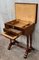 Antique Victorian 1880 Inlaid Burl and Walnut Sewing Table, 1880s, Image 11