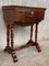 Antique Victorian 1880 Inlaid Burl and Walnut Sewing Table, 1880s, Image 2