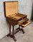 Antique Victorian 1880 Inlaid Burl and Walnut Sewing Table, 1880s, Image 12