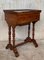 Antique Victorian 1880 Inlaid Burl and Walnut Sewing Table, 1880s 6