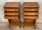 Vintage Burl Wood Three Drawers Cantilevered Side Table, 1970s, Set of 2 7
