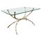 Italian Art Deco Bronze & Glass Side Table, 1950s 1
