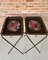 Mid-Century Black Metal Serving Tray on Folding Stand, Set of 2 9