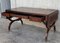 Victorian Library Writing Table with Brown Leather Top 11