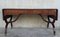 Victorian Library Writing Table with Brown Leather Top 3