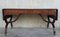 Victorian Library Writing Table with Brown Leather Top, Image 3