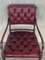 Vintage Chesterfield Hardwood Red Leather Dining Chairs, Set of 10 5