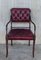 Vintage Chesterfield Hardwood Red Leather Dining Chairs, Set of 10 3