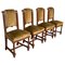 Carved Dining Room Chairs with Velvet Seat, Set of 4 1