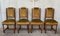 Geschnitzte Esszimmerstühle mit Samt Sitz, 4er Set 2