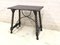 19th Spanish Console Table with Iron Stretcher and Carved Top in Walnut 3