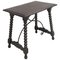 19th Spanish Console Table with Iron Stretcher and Carved Top in Walnut, Image 1