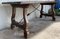 20th Century Refectory Spanish Table with Lyre Legs and Iron Stretch 6