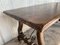 20th Century Refectory Spanish Table with Lyre Legs and Iron Stretch, Image 9