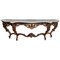 Spanish 20th Century Baroque Style Carved Walnut and Marble Console Table, Image 1