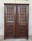 19th Century Spanish Walnut Cabinet with Stained Glass Doors 3