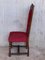Spanische Geschnitzte Nussholz Stühle mit Rotem Samt Sitz, 6er Set 5