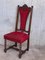 Sedie in legno di noce intagliato con seduta in velluto rosso, Spagna, set di 6, Immagine 6