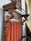 19th Large Carved Spanish Solid Walnut Hall Stand with Red Velvet 5