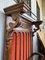 19th Large Carved Spanish Solid Walnut Hall Stand with Red Velvet, Image 5