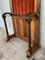 19th Large Carved Spanish Solid Walnut Hall Stand with Red Velvet, Image 7