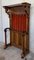 19th Large Carved Spanish Solid Walnut Hall Stand with Red Velvet, Image 3