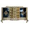 French Bronze Kidney Mirrored Dressing Table, Image 1