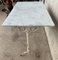 Tavolino da bistrò in metallo con ripiano in marmo bianco, Francia, anni '30, Immagine 4