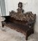 Early 20th Century Spanish Polychrome Hand Carved Oak Bench 3