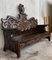 Early 20th Century Spanish Polychrome Hand Carved Oak Bench, Image 4