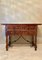 Catalan Carved Walnut Sofa Table with Four Drawers & Iron Stretcher 14